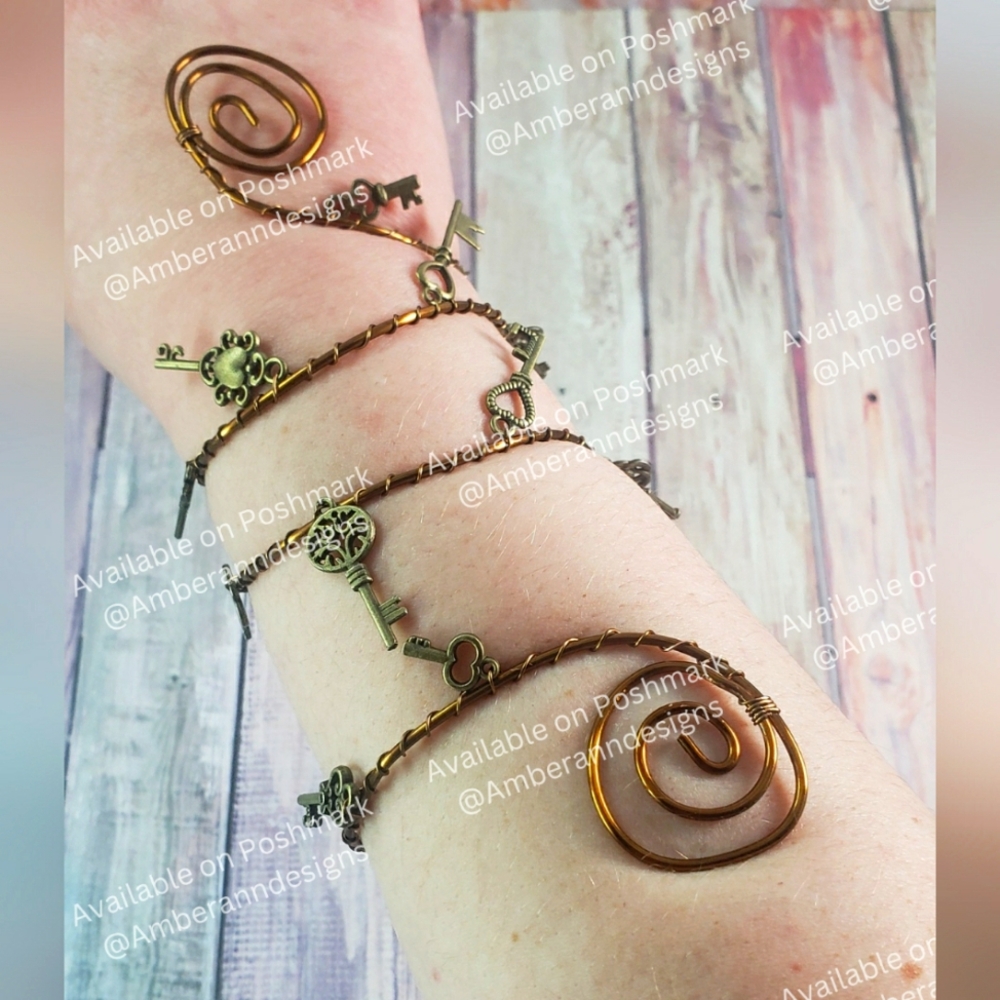 Handmade Steampunk Key Arm Cuff